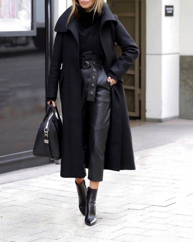 Черное пальто: женские модели 2019, фото, цвета, с чем носить
