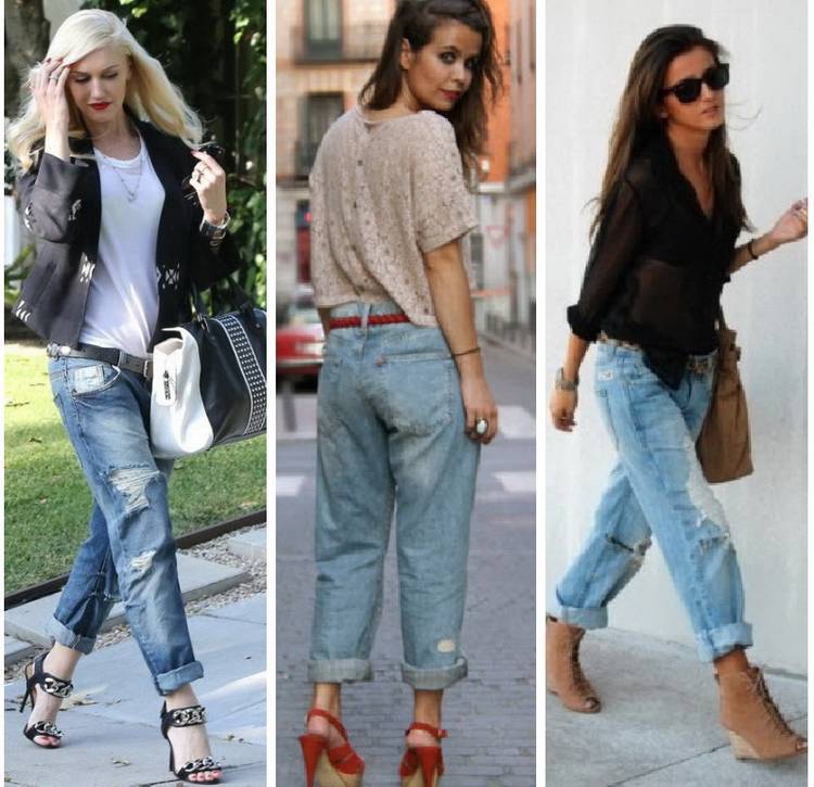 С чем носить джинсы бойфренды женские