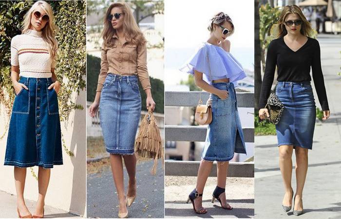 С чем носить джинсовую юбку в 2020 году - модные образы