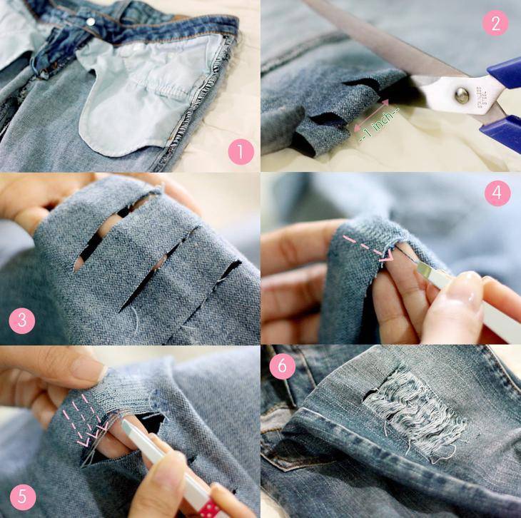 Как сделать дырки на джинсах своими руками, описание процесса