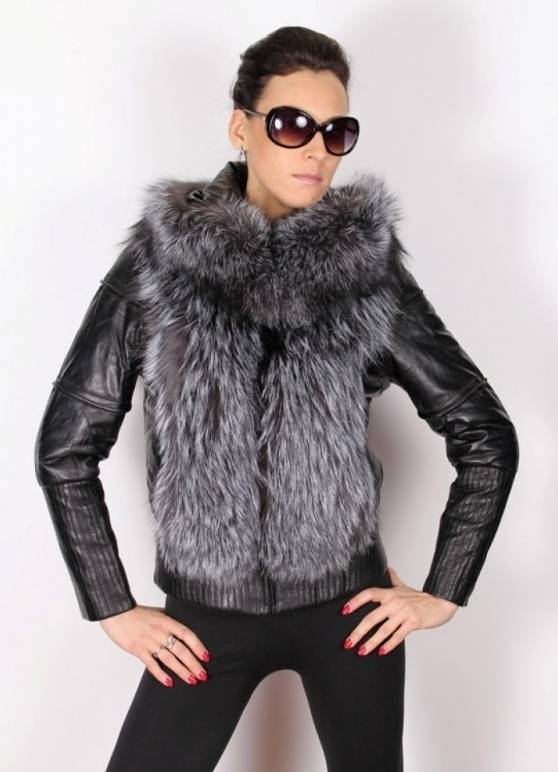 Модные зимние кожаные куртки с натуральным мехом - тренды 2021, 50 фото