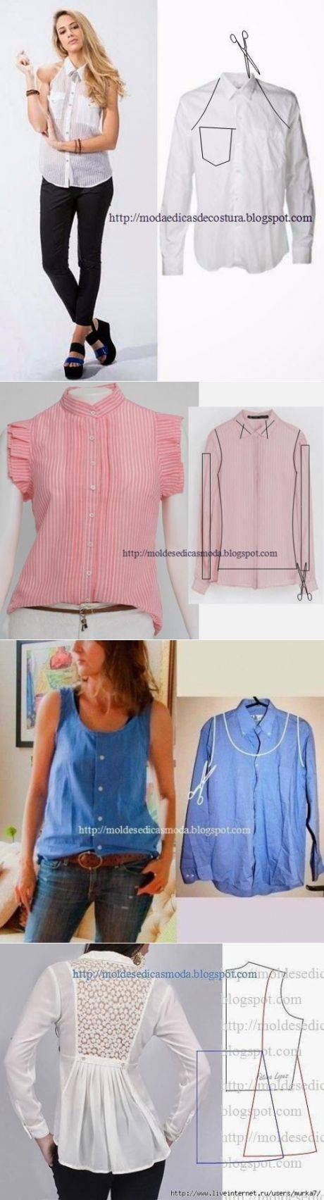 Как переделать мужскую рубашку в женскую: схема, описание, примеры, фото