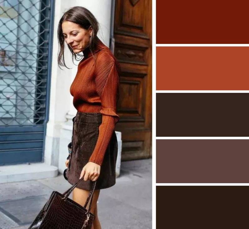С каким цветом сочетается коричневый цвет одежды