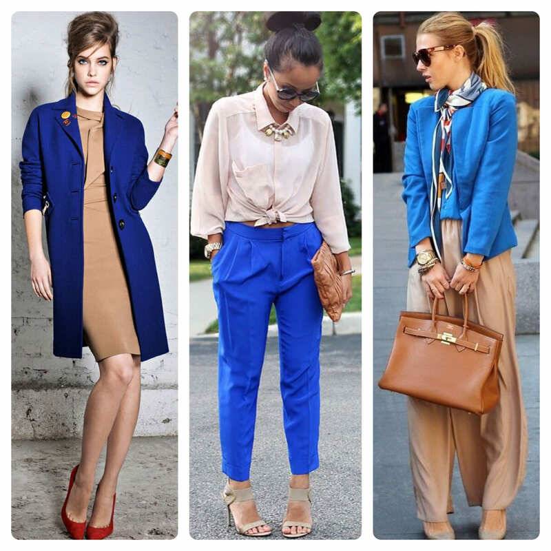 Сочетания синего цвета в одежде
