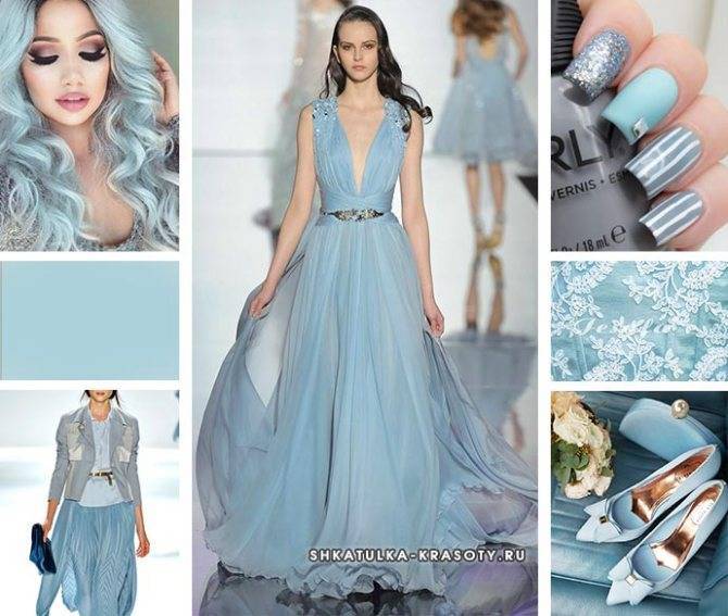 Голубое платье – модные новинки 2020 года