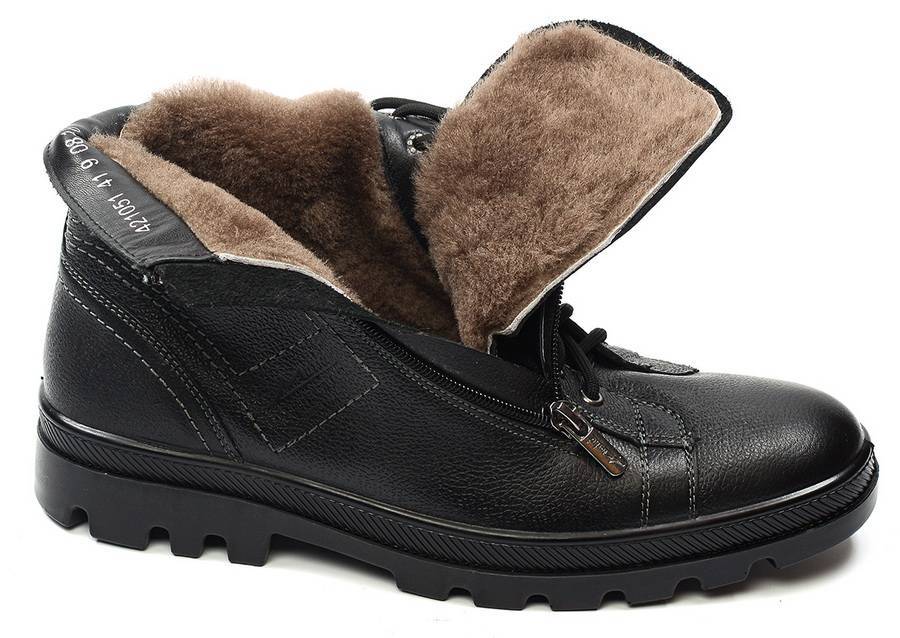 Зимние кожаные мужские ботинки: с мехом, классические, непромокаемые, на овчине и на липучках, mida и неогард | n-nu.ru