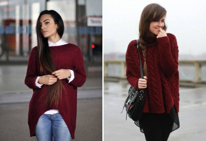 Бордовое пальто с чем носить женщине: фото модных образов
