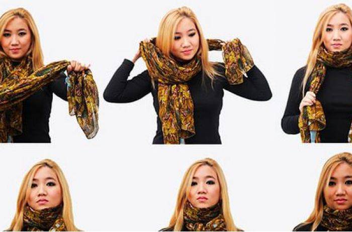 Как завязывать шарф на пальто: интересные варианты