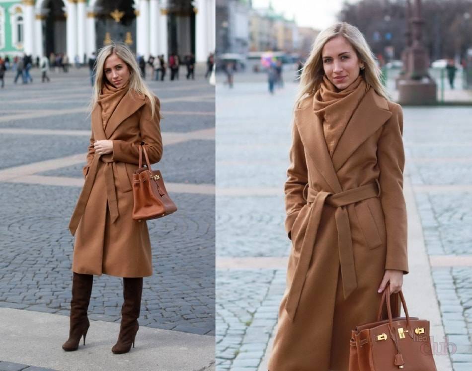 С чем носить женское коричневое пальто разных фасонов?