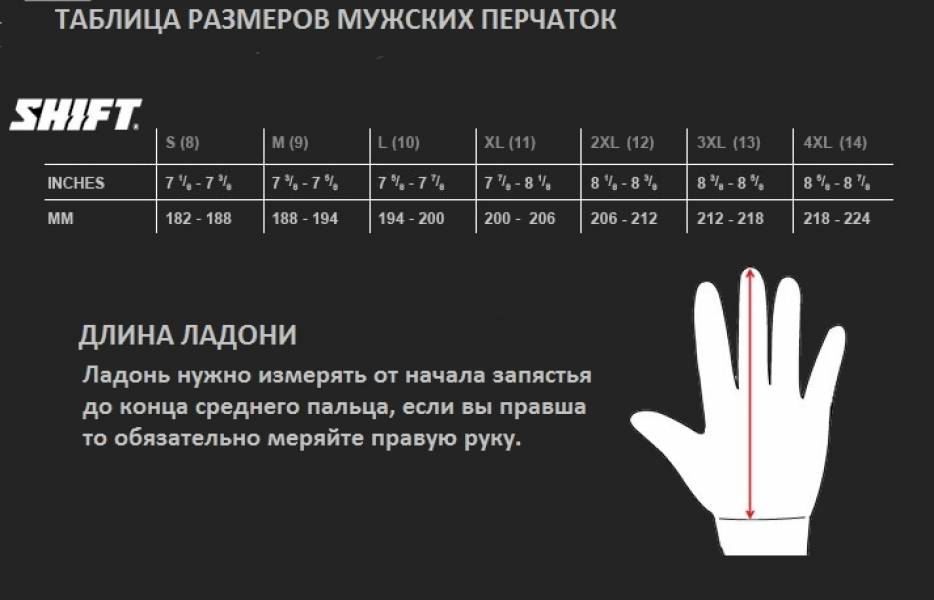 Перчатки мужские: таблица размеров, как определить и выбрать?