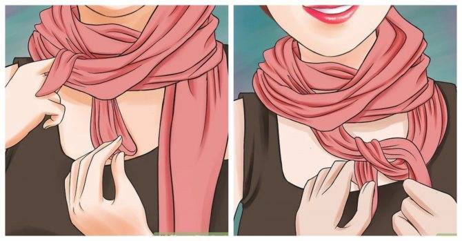 Как завязать платок на шее разными способами и как красиво повязать шарфик на плечах