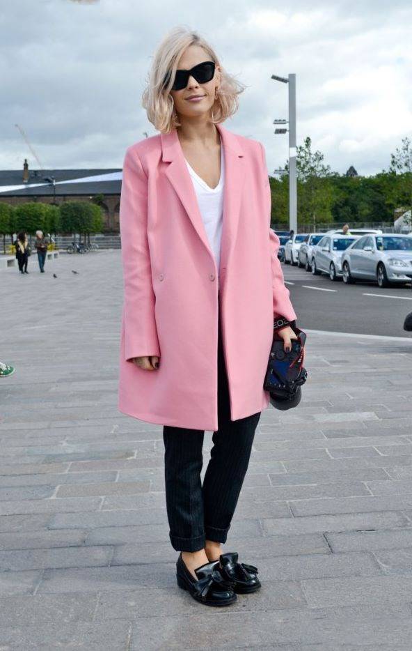С чем носить розовое пальто (более 90 фото розовых пальто)