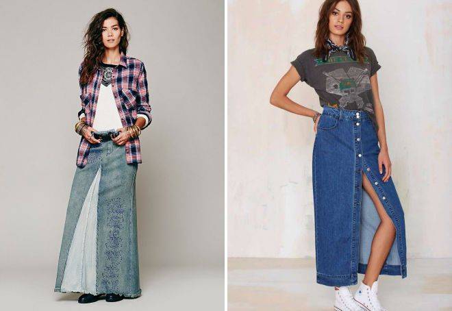 Джинсовые юбки 2021: фото модных длинных и коротких моделей