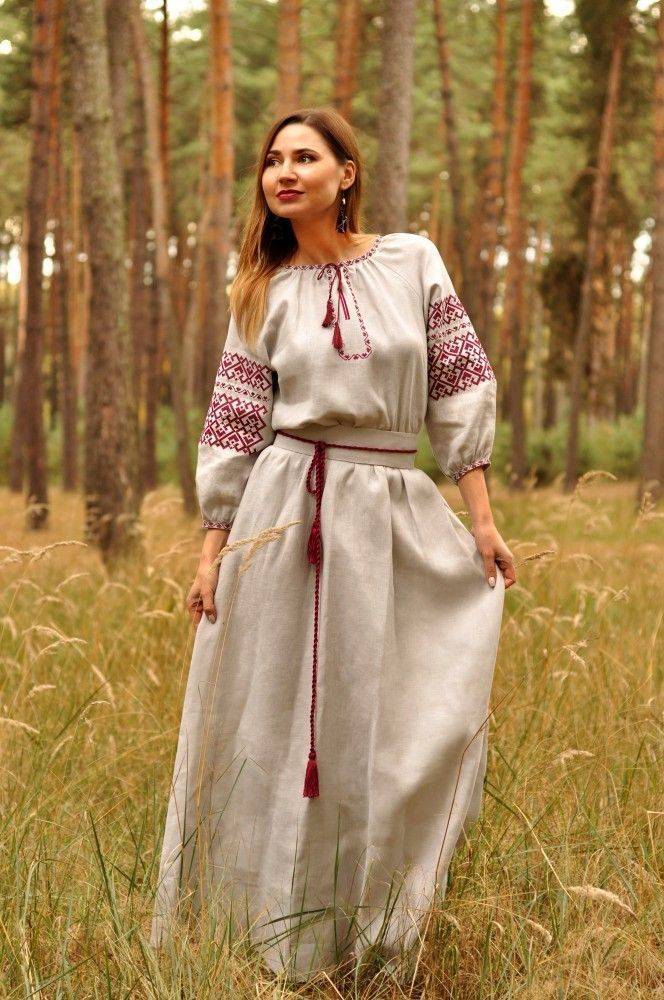 Штапельные платья в русском стиле: модели и выкройка для полных