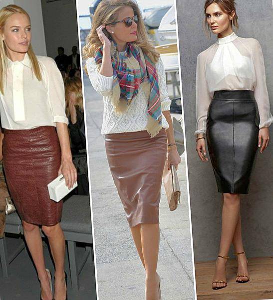 Кожаная юбка – с чем носить юбки из кожи, 50 стильных образов