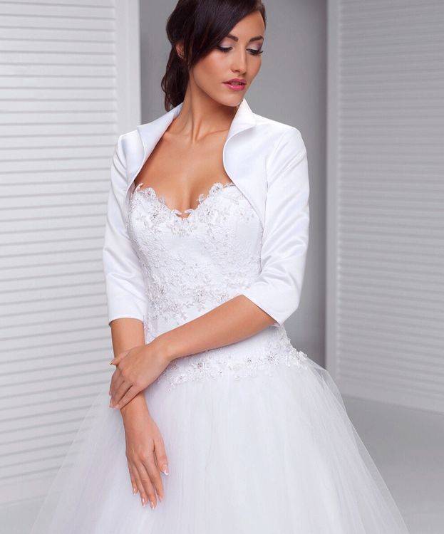 Свадебное болеро с длинным рукавом — популярные модели для невест с фото