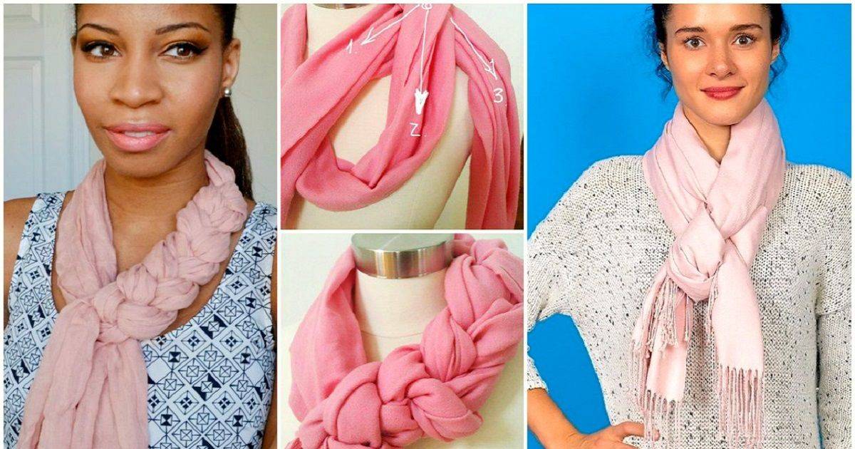 Как завязать шарф или платок на шее разными способами?