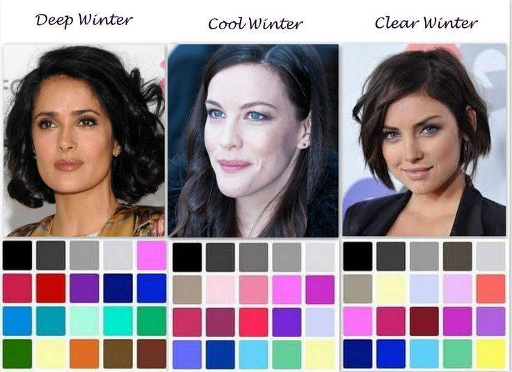 Женщина цветотипа зима - фото, примеры