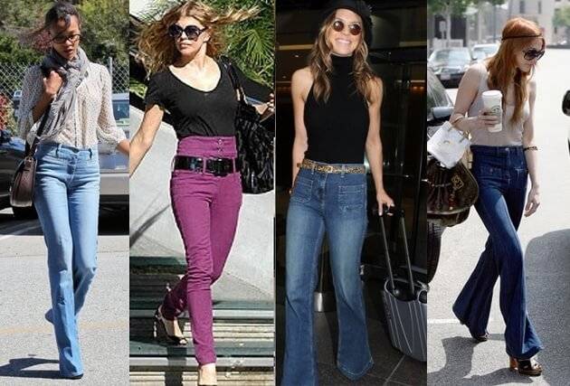 С чем носить джинсы-клеш 2021: как сочетать, фото образов