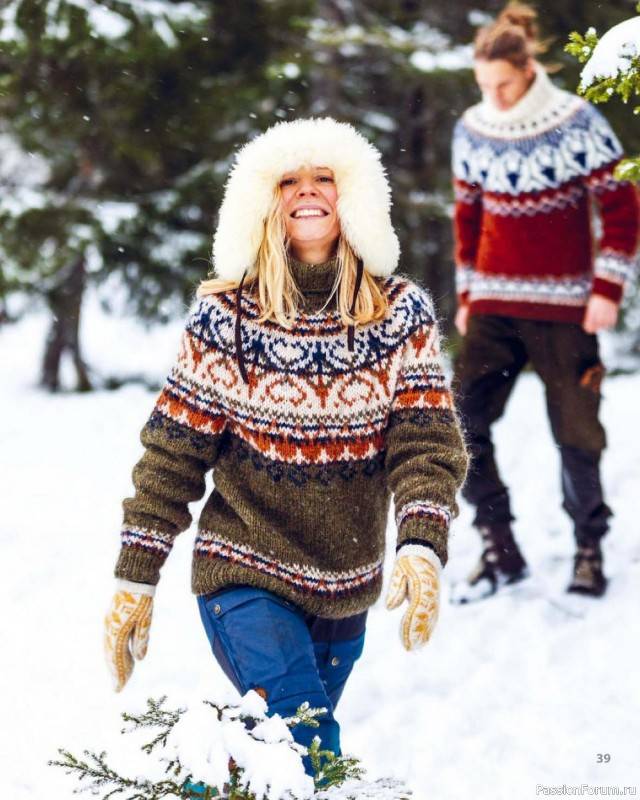 Свитер с норвежским узором ivalo - вязание - страна мам