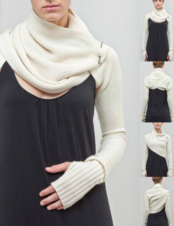 Шарф с рукавами (39 фото) — свитер или кофта, как носить и одевать накидку-шарф