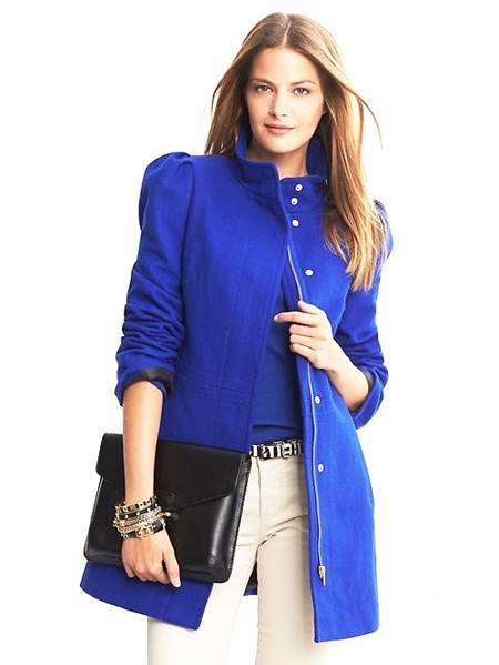 Синее пальто: с чем носить (темное, прямое, длинное), фото - шкатулка красоты