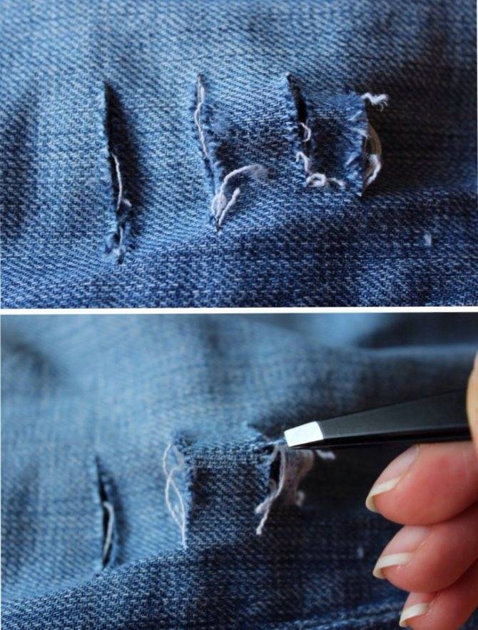 Как сделать дырки на джинсах своими руками: фото пошагово, идеи