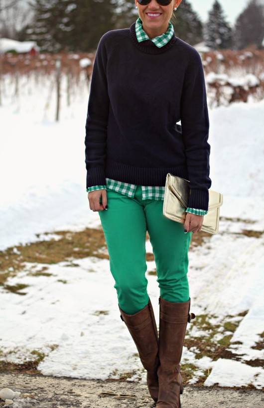 С чем носить зеленые брюки? (50 фото)