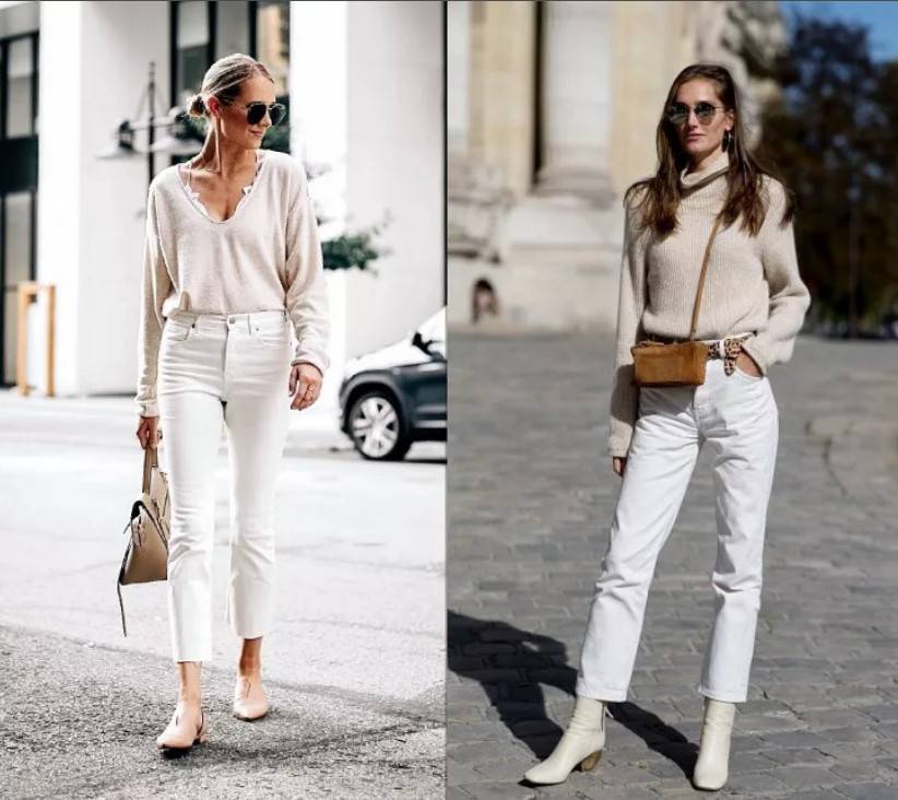 С чем носить белые джинсы?  (51 фото)