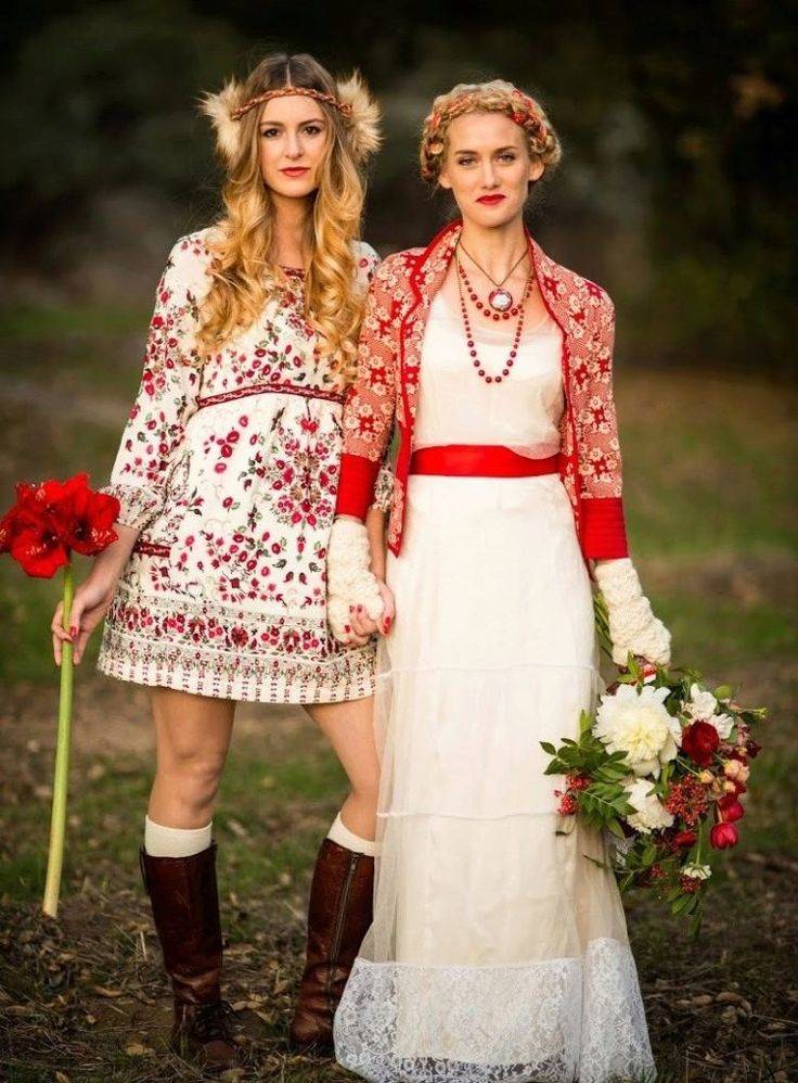Свадебные платья в русском стиле - фото и советы по выбору