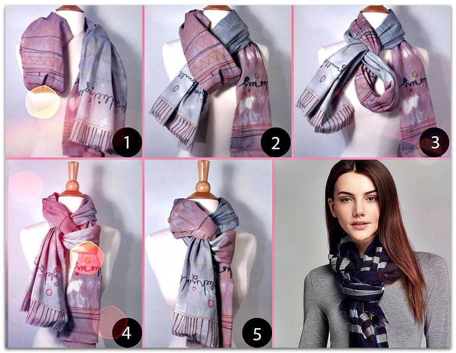 Как красиво завязать шарф: способы завязывания на пальто, шее