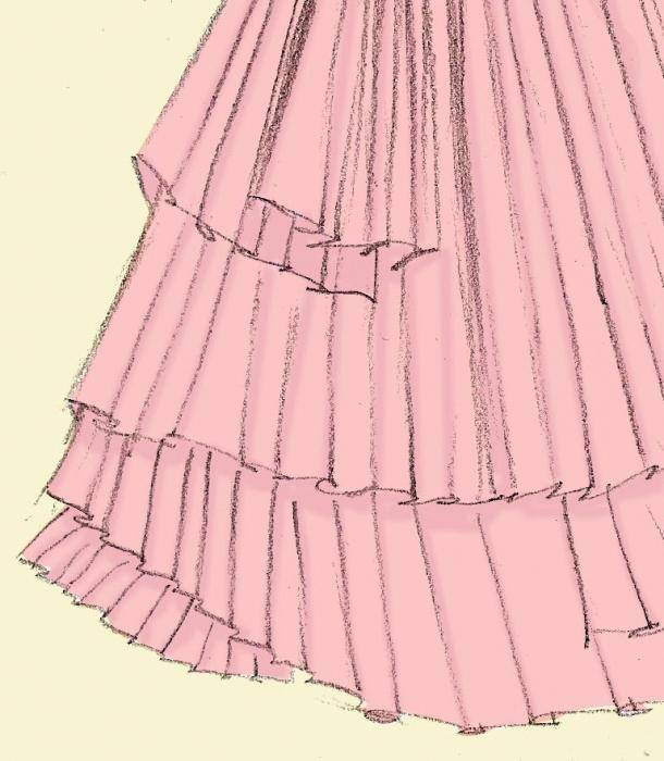 Выкройка юбка на кокетке для девочки (р. 8-15лет)