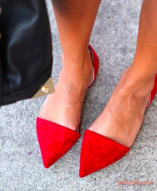 С чем носить красные туфли: более 60 фото-примеров