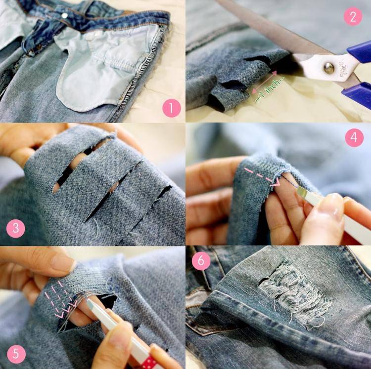 Как сделать рваные джинсы своими руками- создание модных штанов