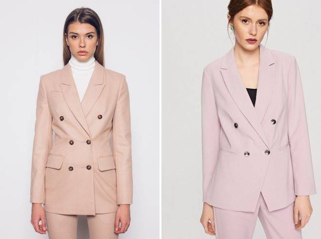 Стильные женские модели двубортного пиджака, отличия от однобортного жакета и с чем носить