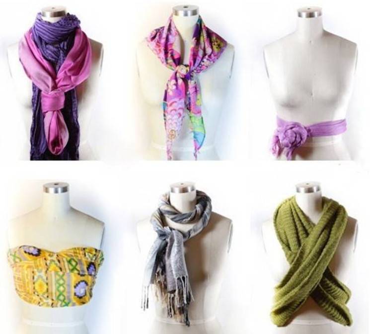 Учимся завязывать шарф красиво, эффектные схемы для любого сезона