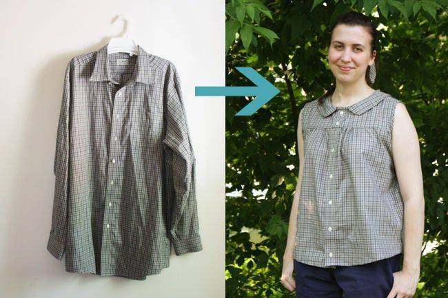 10 способов переделать мужскую рубашку в женскую модную одежду
