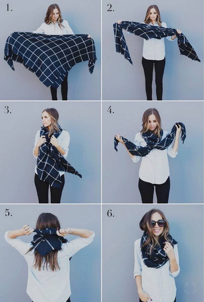 Как завязать красивый шарф — 10 наглядных способов, которые можно использовать в реальной жизни