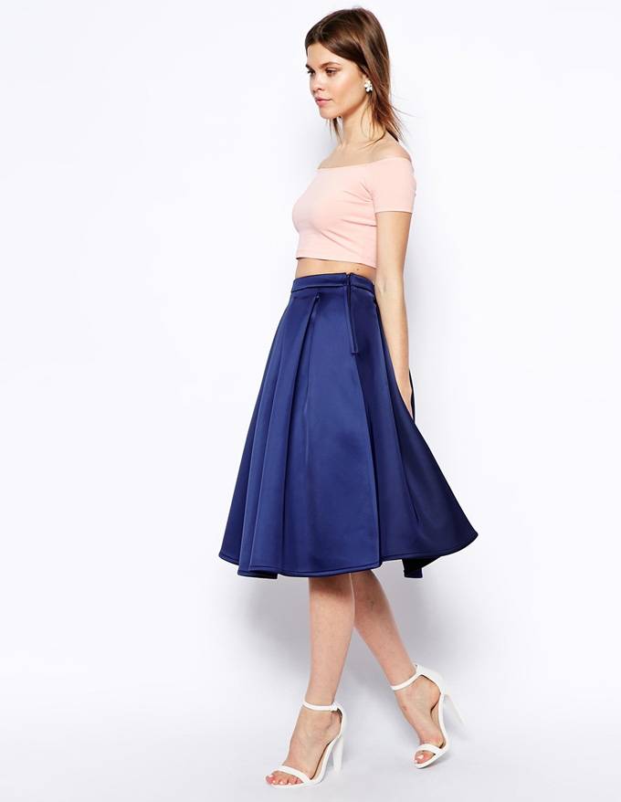 Голубая юбка: с чем носить, миди, в пол, карандаш, образы с фото