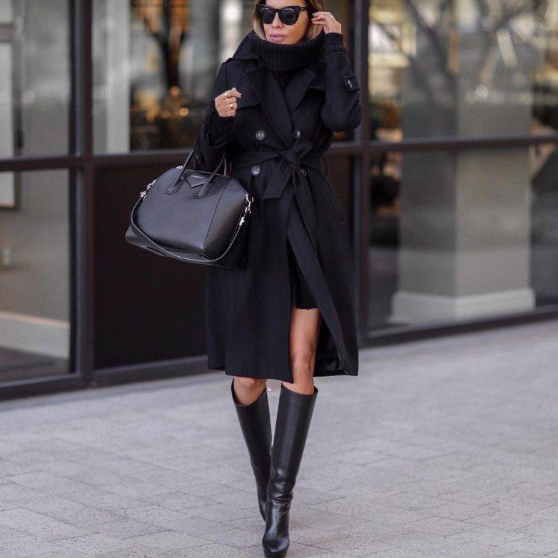 Черное пальто: с чем носить, где купить и.. оливия палермо!
