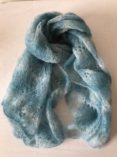 Ажурный шарф спицами из мохера: схемы вязания снуда и палантина с видео