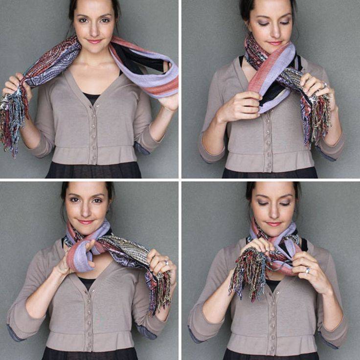 Как завязать шарф на голове красиво и стильно, пошаговые инструкции