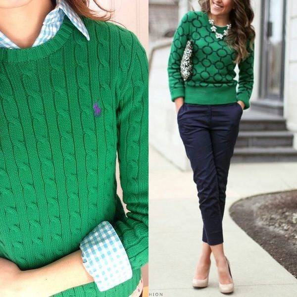 Зеленые брюки: с чем носить