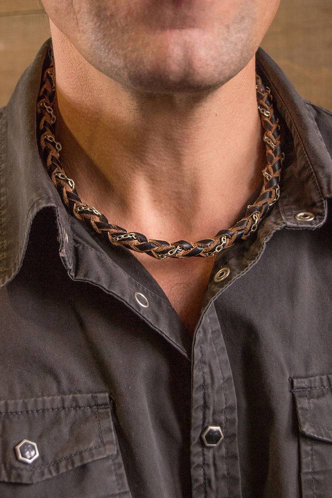 Мужской чокер (67 фото): украшение из кожи на шее у мужчин