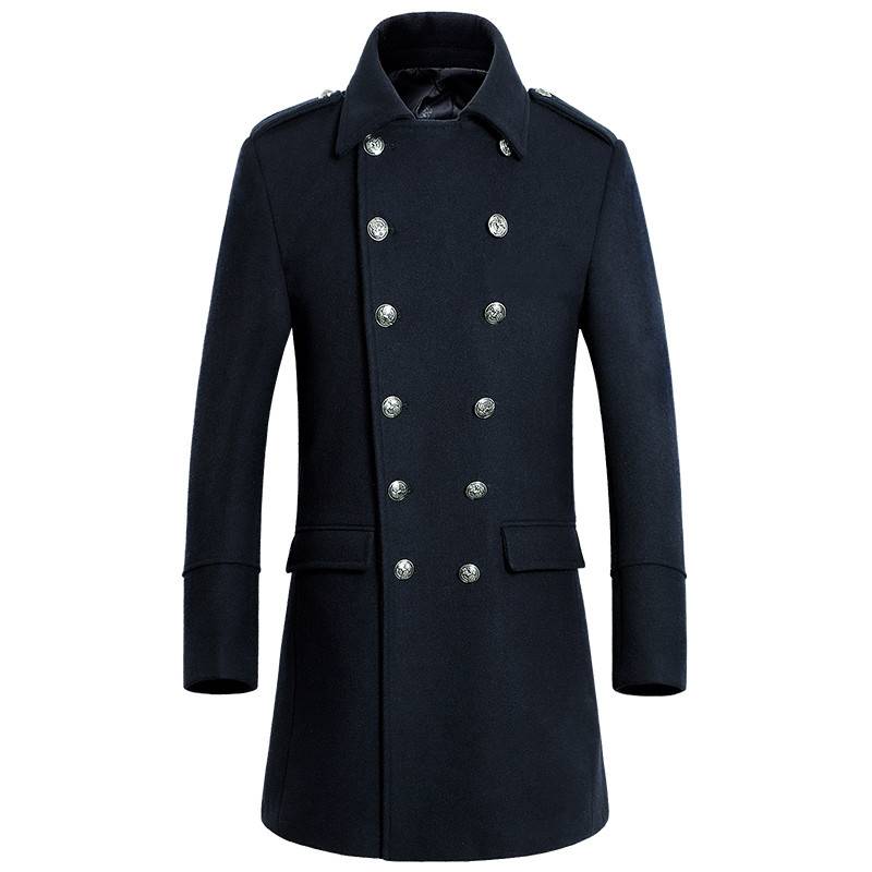Мужское двубортное пальто (51 фото): драповое, кашемировое или твидовое, черное, серое или синее