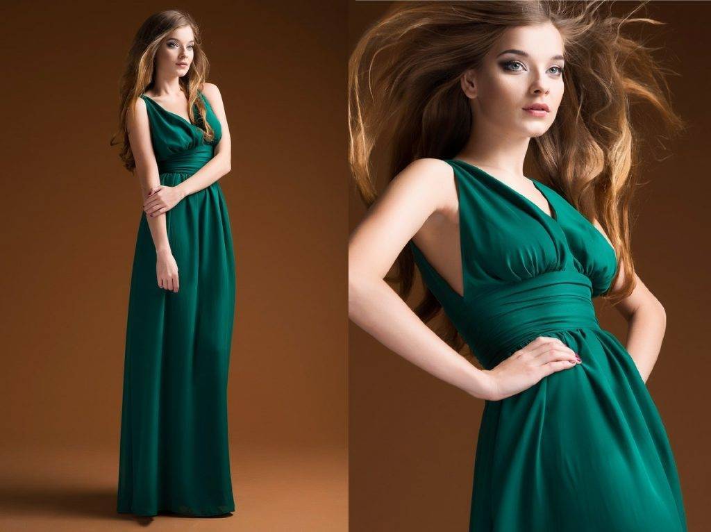 Вечернее платье зеленого цвета