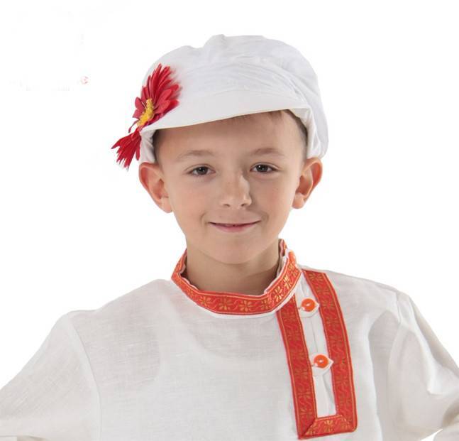Русские кепки — с цветком, русская народная кепка для мальчика, в народном стиле
