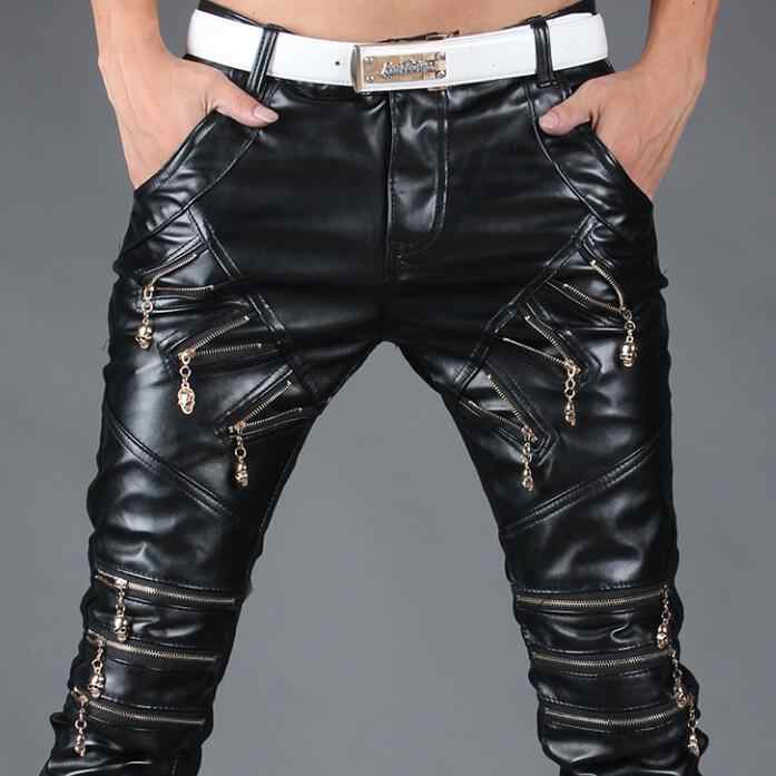 Хулиганский стиль на основе кожаных брюк для стильных мужчин
