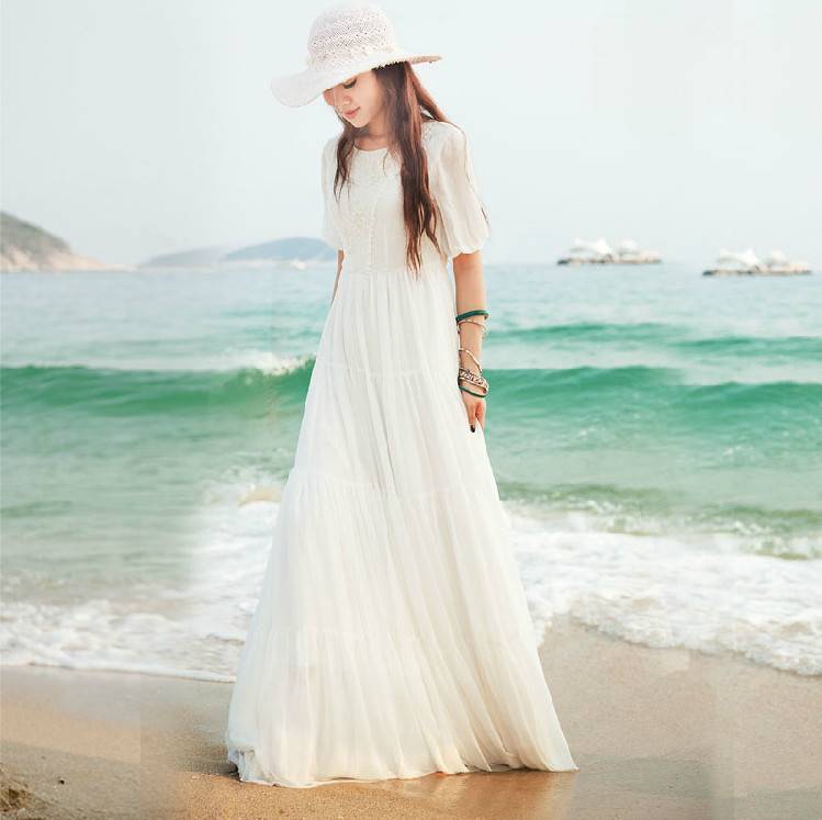 Красивые летние длинные платья (50 фото) — новинки 2019