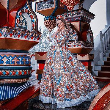 Свадебное платье в славянском стиле